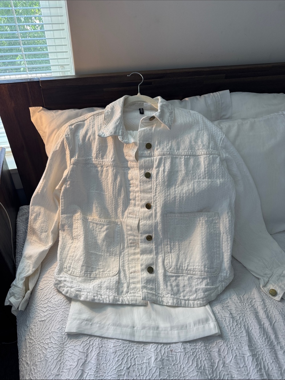 Divided White Textured Button-Front Jacket - Picture 2 of 6